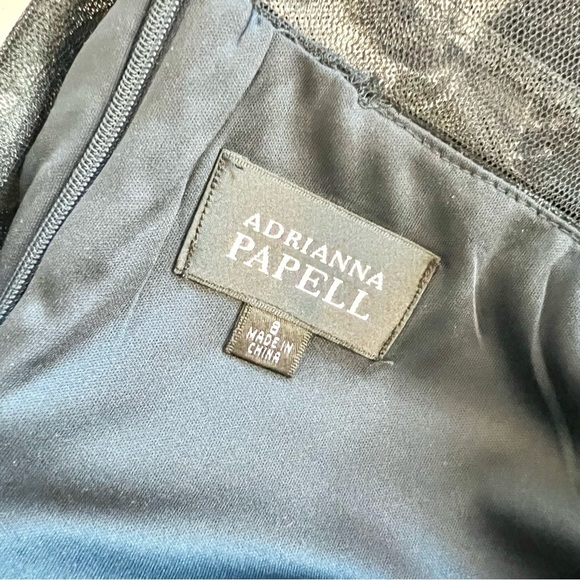 Adrianna Papell Women's Black Floral Sheath Knee Length Dress 8 Formal Party EUC - Picture 10 of 12